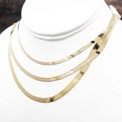 10K Yellow Gold Herringbone Chain -Luxe Jewelry Sales 10k yellow gold herringbone chain hiphopbling 465281
