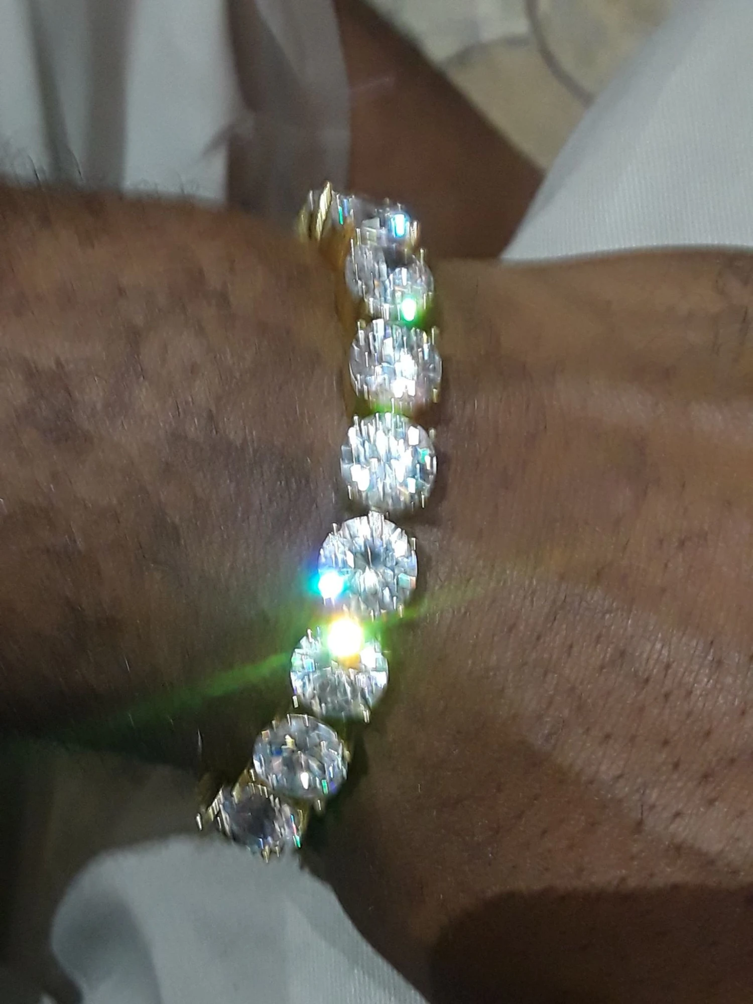 10MM CZ Gold 316L Bling Bling Tennis Bracelet 4 10MM CZ Gold 316L Bling Bling Tennis Bracelet - Image 3