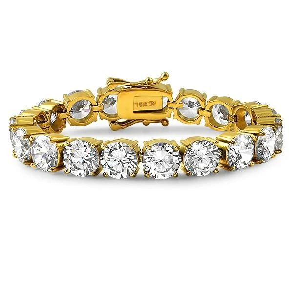 10MM CZ Gold 316L Bling Bling Tennis Bracelet 2 10MM CZ Gold 316L Bling Bling Tennis Bracelet