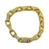 3D Box Link Gold CZ Bling Bling Bracelet -Luxe Jewelry Sales 3d box link gold cz bling bling bracelet hiphopbling 176928