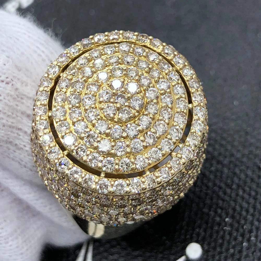 3D Circular Domed Diamond Ring 5.78cttw 10K Yellow Gold 3 3D Circular Domed Diamond Ring 5.78cttw 10K Yellow Gold