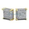 3D Cube CZ Gold Micro Pave Iced Out Earrings -Luxe Jewelry Sales 3d cube cz gold micro pave iced out earrings hiphopbling 127453