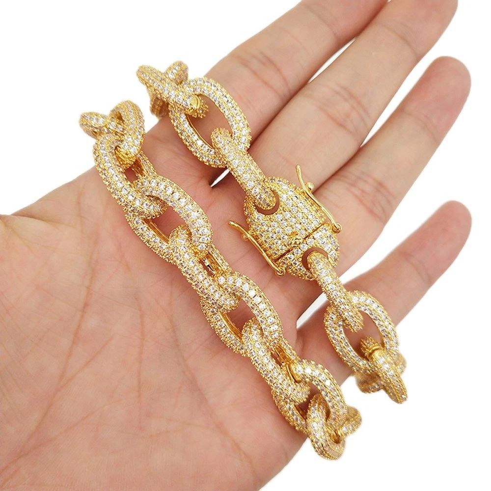 3D Rolo Chain Link Gold Bling Bling Necklace 5 3D Rolo Chain Link Gold Bling Bling Necklace - Image 3