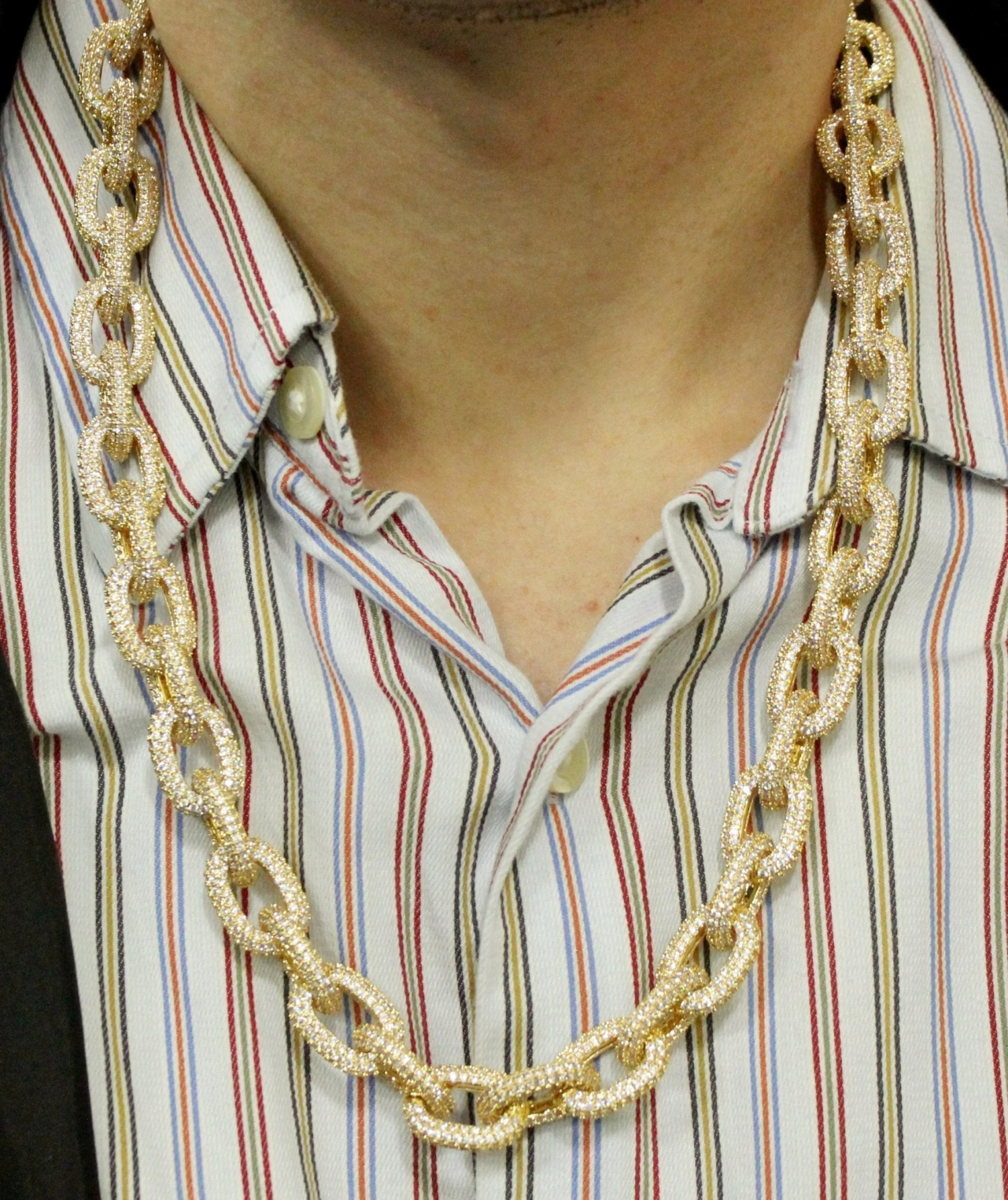3D Rolo Chain Link Gold Bling Bling Necklace 4 3D Rolo Chain Link Gold Bling Bling Necklace - Image 2