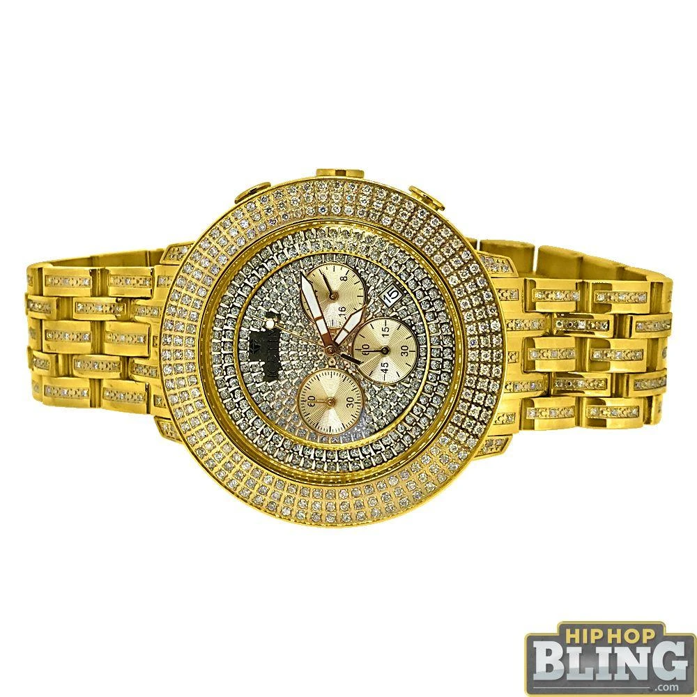 4.00 Carat Diamond Prince Gold Watch By IceTime 3 4.00 Carat Diamond Prince Gold Watch By IceTime