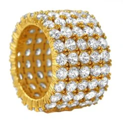 5 Row CZ Eternity Gold Ring