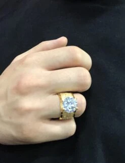 .925 Silver 20ct Solitaire Eternity Band Gold CZ Ring 12 .925 Silver 20ct Solitaire Eternity Band Gold CZ Ring -Luxe Jewelry Sales 925 silver 20ct solitaire eternity band gold cz ring hiphopbling 995268