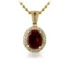 .925 Silver Gold Oval Red Lab Ruby Gem Pendant -Luxe Jewelry Sales 925 silver gold oval red lab ruby gem pendant hiphopbling 312929