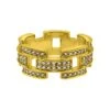.925 Silver Prez Link Eternity Band Gold CZ Bling Ring -Luxe Jewelry Sales 925 silver prez link eternity band gold cz bling ring hiphopbling 793232