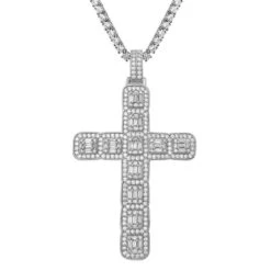 Baguette Cluster Cross Bling Pendant In White / Yellow Gold 11 Baguette Cluster Cross Bling Pendant In White / Yellow Gold -Luxe Jewelry Sales baguette cluster cross bling pendant in white yellow gold white gold hiphopbling 805041