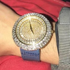 Baguette Ice Orbit Gold Bling Bling Watch Blue 9 Baguette Ice Orbit Gold Bling Bling Watch Blue -Luxe Jewelry Sales baguette ice orbit gold bling bling watch blue hiphopbling 604042