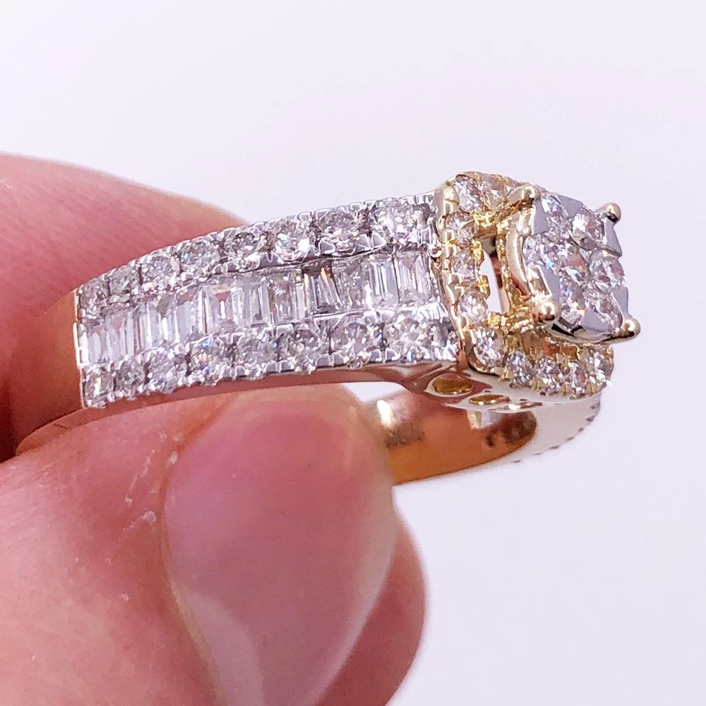 Baguette Solitaire Diamond Ring 1.37cttw 10K Yellow Gold 3 Baguette Solitaire Diamond Ring 1.37cttw 10K Yellow Gold