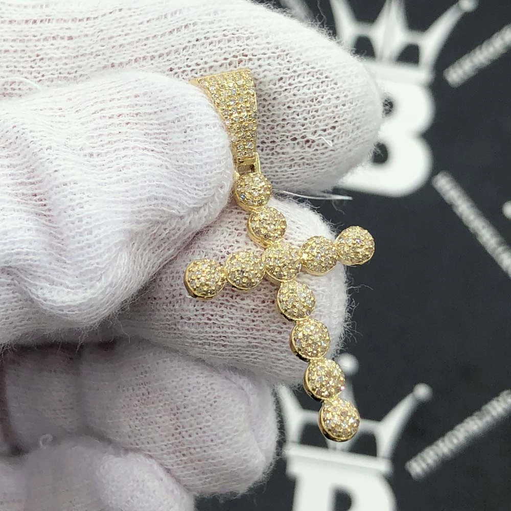Ball Cross Diamond Pendant .53cttw 10K Yellow Gold 3 Ball Cross Diamond Pendant .53cttw 10K Yellow Gold
