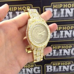 Bling Bling 41MM Gold Fully Custom Watch -Luxe Jewelry Sales bling bling 41mm gold fully custom watch default title hiphopbling 216196