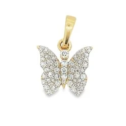 Butterfly .91cttw Diamond Pendant 10K Yellow Gold
