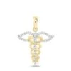 Caduceus Diamond Pendant 10K Yellow Gold -Luxe Jewelry Sales caduceus diamond pendant 10k yellow gold hiphopbling 853789