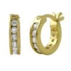Channel Hoop Gold CZ Earrings -Luxe Jewelry Sales channel hoop gold cz earrings hiphopbling 281644