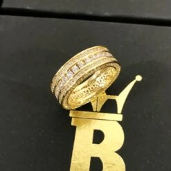 Channel Set 360 Eternity Band Gold CZ Bling Bling Ring -Luxe Jewelry Sales channel set 360 eternity band gold cz bling bling ring hiphopbling 659378