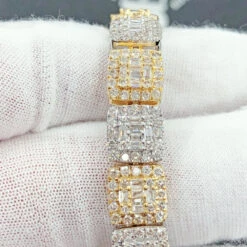 Cluster Link Diamond Bracelet 8.88 Carats 10K Yellow /White Gold 10 Cluster Link Diamond Bracelet 8.88 Carats 10K Yellow /White Gold -Luxe Jewelry Sales cluster link diamond bracelet 888 carats 10k yellow white gold hiphopbling 742897