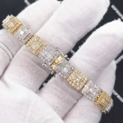 Cluster Link Diamond Bracelet 8.88 Carats 10K Yellow /White Gold 9 Cluster Link Diamond Bracelet 8.88 Carats 10K Yellow /White Gold -Luxe Jewelry Sales cluster link diamond bracelet 888 carats 10k yellow white gold hiphopbling 782455