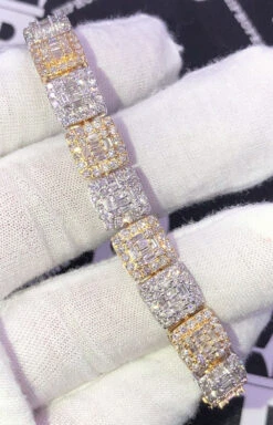 Cluster Link Diamond Bracelet 8.88 Carats 10K Yellow /White Gold 11 Cluster Link Diamond Bracelet 8.88 Carats 10K Yellow /White Gold -Luxe Jewelry Sales cluster link diamond bracelet 888 carats 10k yellow white gold hiphopbling 819602