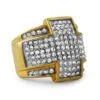Cross Gold Stainless Steel Bling Bling Ring -Luxe Jewelry Sales cross gold stainless steel bling bling ring hiphopbling 121028