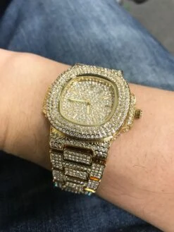 Custom Bling Bling Gold Blizzard Watch -Luxe Jewelry Sales custom bling bling gold blizzard watch hiphopbling 109161