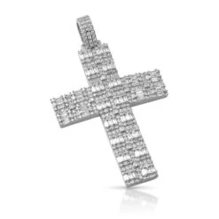 Custom Fat Baguette Cross Pendant In White / Yellow Gold 8 Custom Fat Baguette Cross Pendant In White / Yellow Gold -Luxe Jewelry Sales custom fat baguette cross pendant in white yellow gold white gold hiphopbling 684996