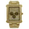Custom Rectangle Gold Bling Bling Watch -Luxe Jewelry Sales custom rectangle gold bling bling watch hiphopbling 498091
