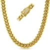 CZ Diamond Lock Cuban Chain 12MM Gold Steel -Luxe Jewelry Sales cz diamond lock cuban chain 12mm gold steel 20 in hiphopbling 209402