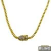 CZ Diamond Lock Gold Steel 2.5MM Franco Chain 2 CZ Diamond Lock Gold Steel 2.5MM Franco Chain -Luxe Jewelry Sales cz diamond lock gold steel 25mm franco chain hiphopbling 249107