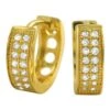CZ Double Row Gold Hoop Micro Pave Earrings 2 CZ Double Row Gold Hoop Micro Pave Earrings -Luxe Jewelry Sales cz double row gold hoop micro pave earrings hiphopbling 983140