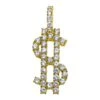 Dollar Sign Bling Bling Pendant 3MM CZ Gold Steel -Luxe Jewelry Sales dollar sign bling bling pendant 3mm cz gold steel pendant only hiphopbling 516580