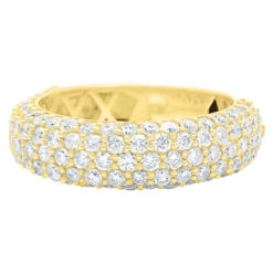 Domed 5 Row 2.76cttw Diamond Ring 14K Yellow Gold