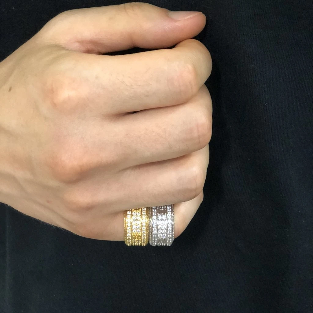 Eternity Band Flathead CZ Gold Bling Bling Ring 6 Eternity Band Flathead CZ Gold Bling Bling Ring - Image 4