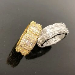 Exotic Baguette Princess Eternity Band Gold Bling CZ Ring -Luxe Jewelry Sales exotic baguette princess eternity band gold bling cz ring 7 hiphopbling 434429