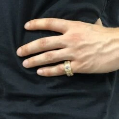 Exotic Baguette Princess Eternity Band Gold Bling CZ Ring -Luxe Jewelry Sales exotic baguette princess eternity band gold bling cz ring hiphopbling 791238