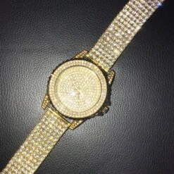 Gold All Bling Bling Custom Watch Iced Out Band -Luxe Jewelry Sales gold all bling bling custom watch iced out band hiphopbling 374219