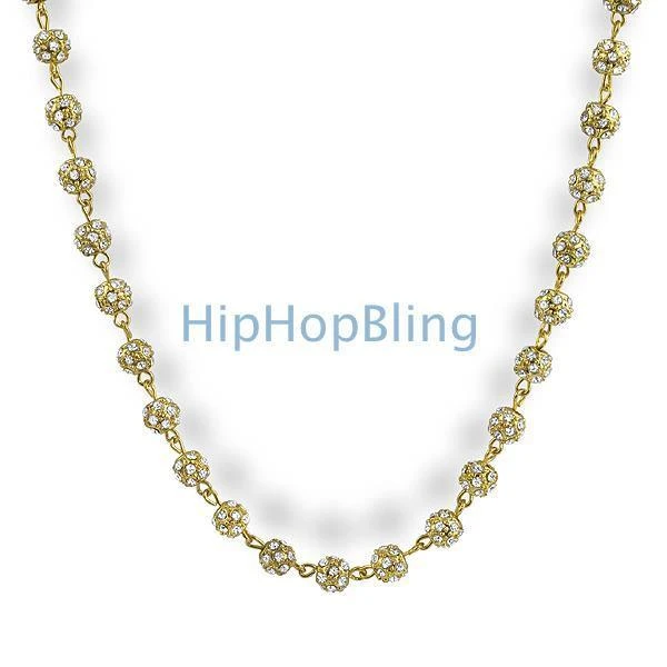 Gold Beads Bling Bling Chain 1000 Stones!! 3 Gold Beads Bling Bling Chain 1000 Stones!!