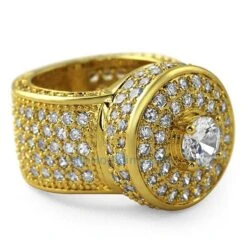 Gold Bling Bling Cluster Iced Out Ring
