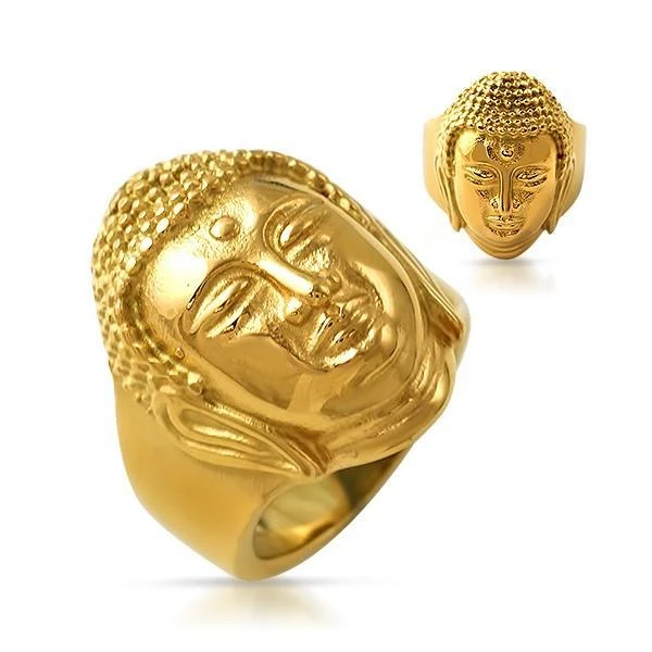 Gold Buddha Ring Stainless Steel 3 Gold Buddha Ring Stainless Steel