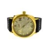 Gold Clean Style Watch With Thick Leather Band -Luxe Jewelry Sales gold clean style watch with thick leather band hiphopbling 566154
