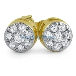 Gold Cluster CZ Bling Bling Earrings