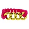 Gold Cuban Hot Pink Rubber Bracelet 2 Gold Cuban Hot Pink Rubber Bracelet -Luxe Jewelry Sales gold cuban hot pink rubber bracelet default title hiphopbling 990572