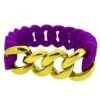 Gold Cuban Purple Rubber Bracelet 2 Gold Cuban Purple Rubber Bracelet -Luxe Jewelry Sales gold cuban purple rubber bracelet default title hiphopbling 490853