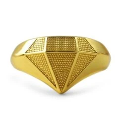 Gold Diamond Shaped .925 Sterling Silver Custom Ring