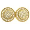 Gold Domed Circle M CZ Micro Pave Bling Bling Earrings -Luxe Jewelry Sales gold domed circle m cz micro pave bling bling earrings default title hiphopbling 601694