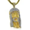 Gold Jesus Piece Large Micro Pave Pendant BLING -Luxe Jewelry Sales gold jesus piece large micro pave pendant bling hiphopbling 682707