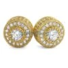 Gold Mega 3D Cluster CZ Iced Out Earrings -Luxe Jewelry Sales gold mega 3d cluster cz iced out earrings hiphopbling 690279