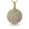Gold Saturn Iced Out Medallion Bling Bling Pendant